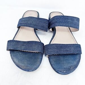 Unisa Women's Shoes Sandals Slippers Mules Size 8.5 Jeans Blue Fabric RARE